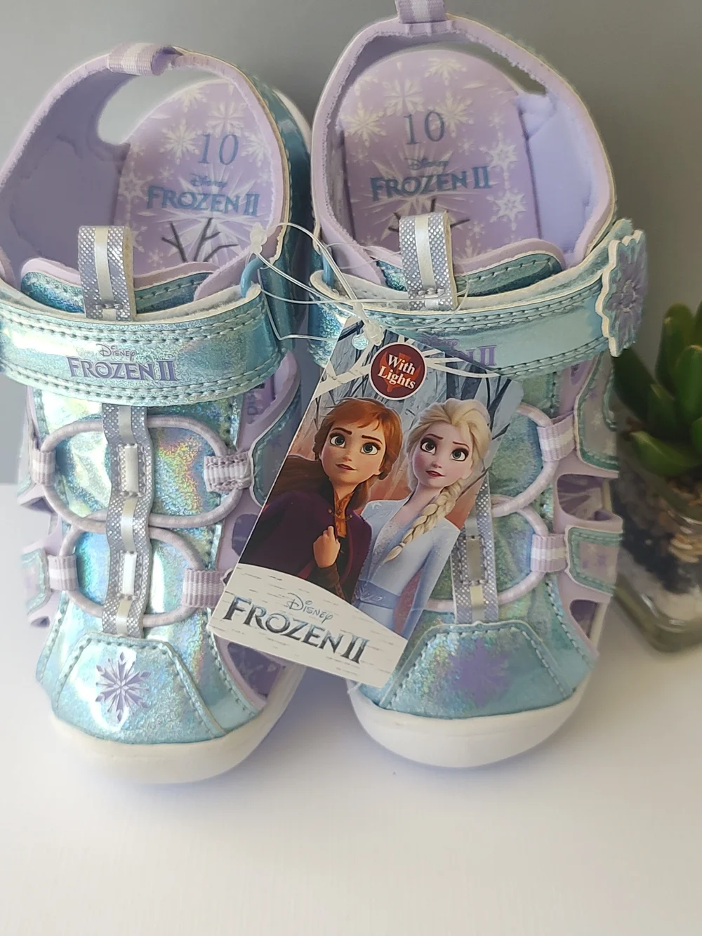 Disney Frozen II Girls Light-Up Sandals - Purple, Silver & Teal Accents